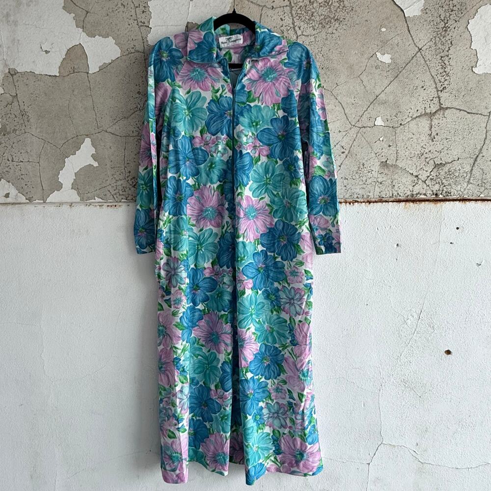 Floral Maxi Dress in Blue and Pink